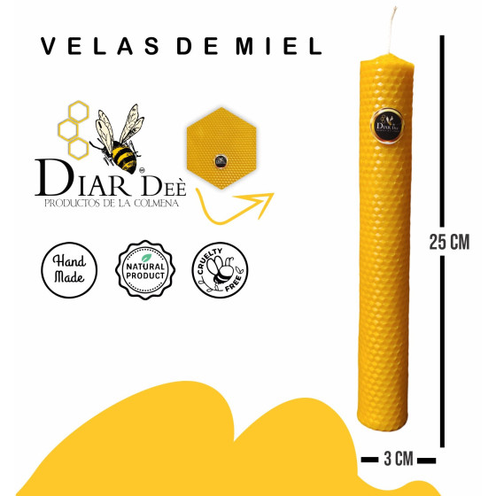 1 Vela de Cera de Abeja/...